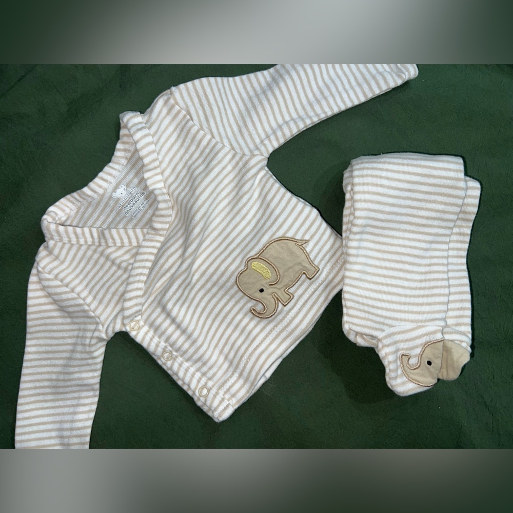 ‼️NWOT: Koala Baby Elephant Print Matching Set - NB - Picture 2 of 5
